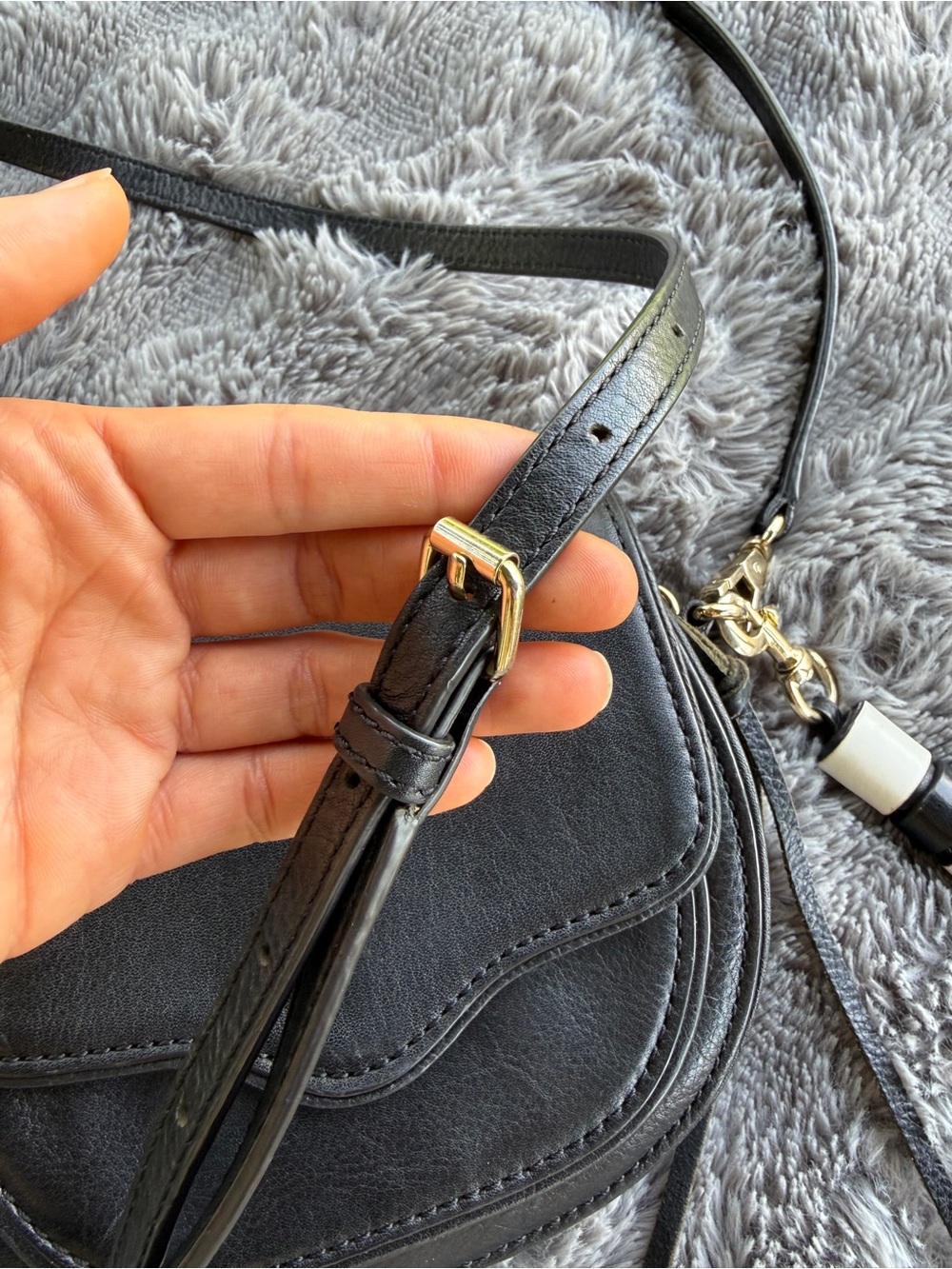 Rebecca Minkoff Mini Suki Black Leather Crossbody Bag with Tassel Accent - Picture 12 of 13